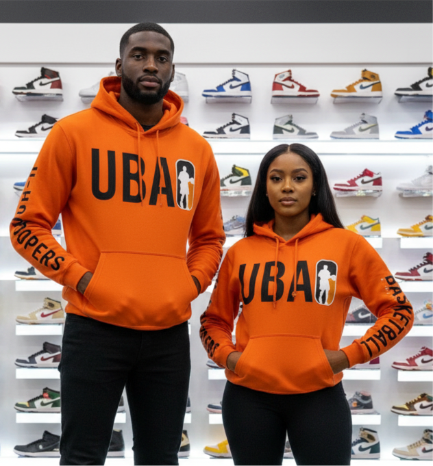 UBA Logo 2 Hoodie Orange – Premium Basketball-Inspired Streetwear