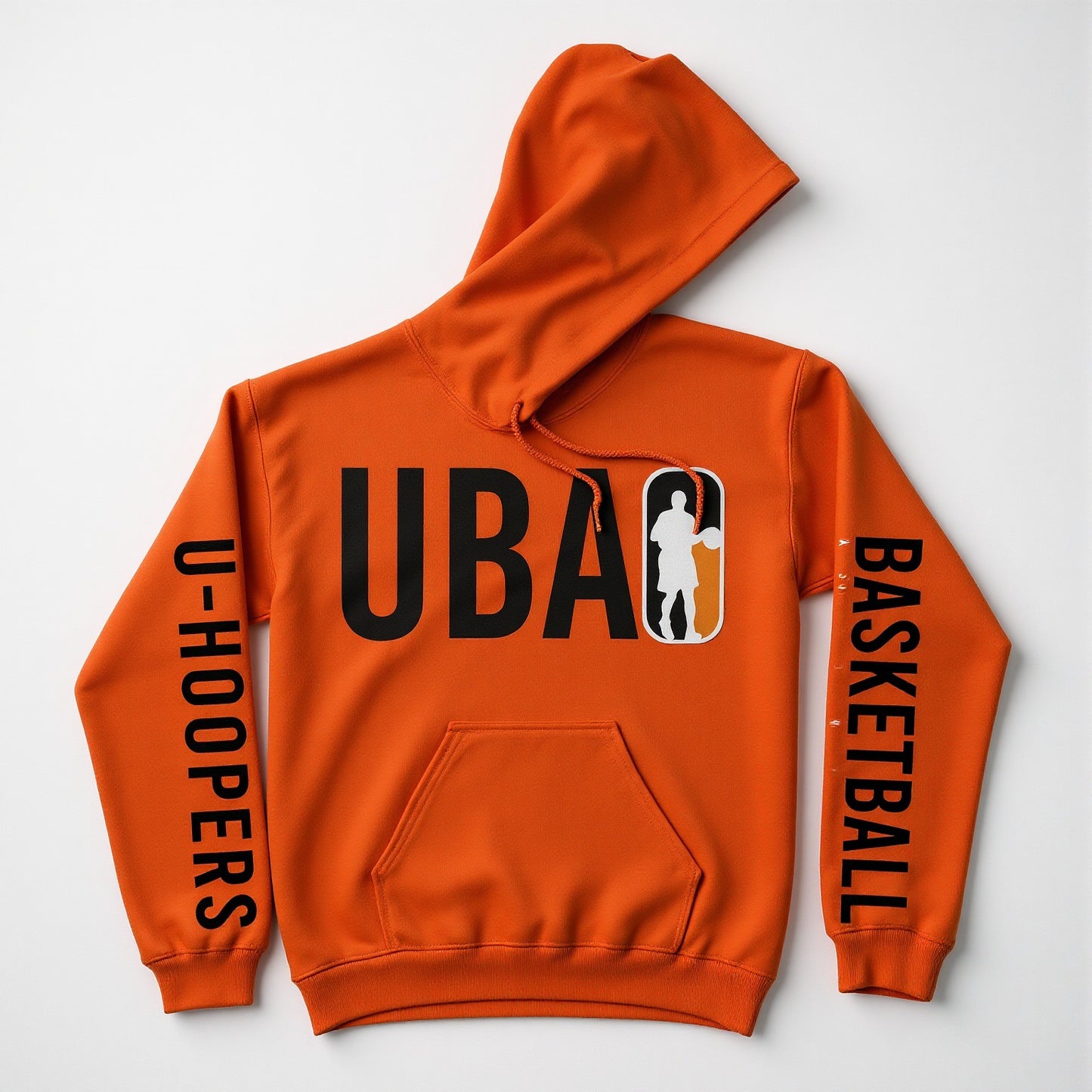 UBA Logo 2 Hoodie Orange – Premium Basketball-Inspired Streetwear